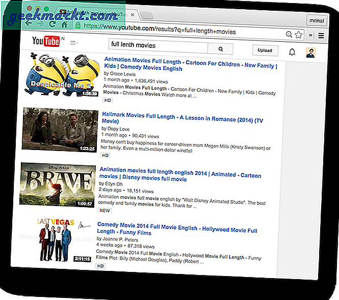 Dễ dàng tìm phim có thời lượng đầy đủ trên YouTube