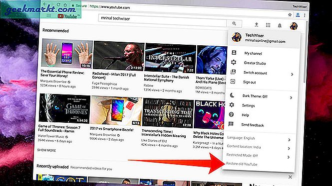 Cách quay lại Bố cục YouTube cũ (2017)